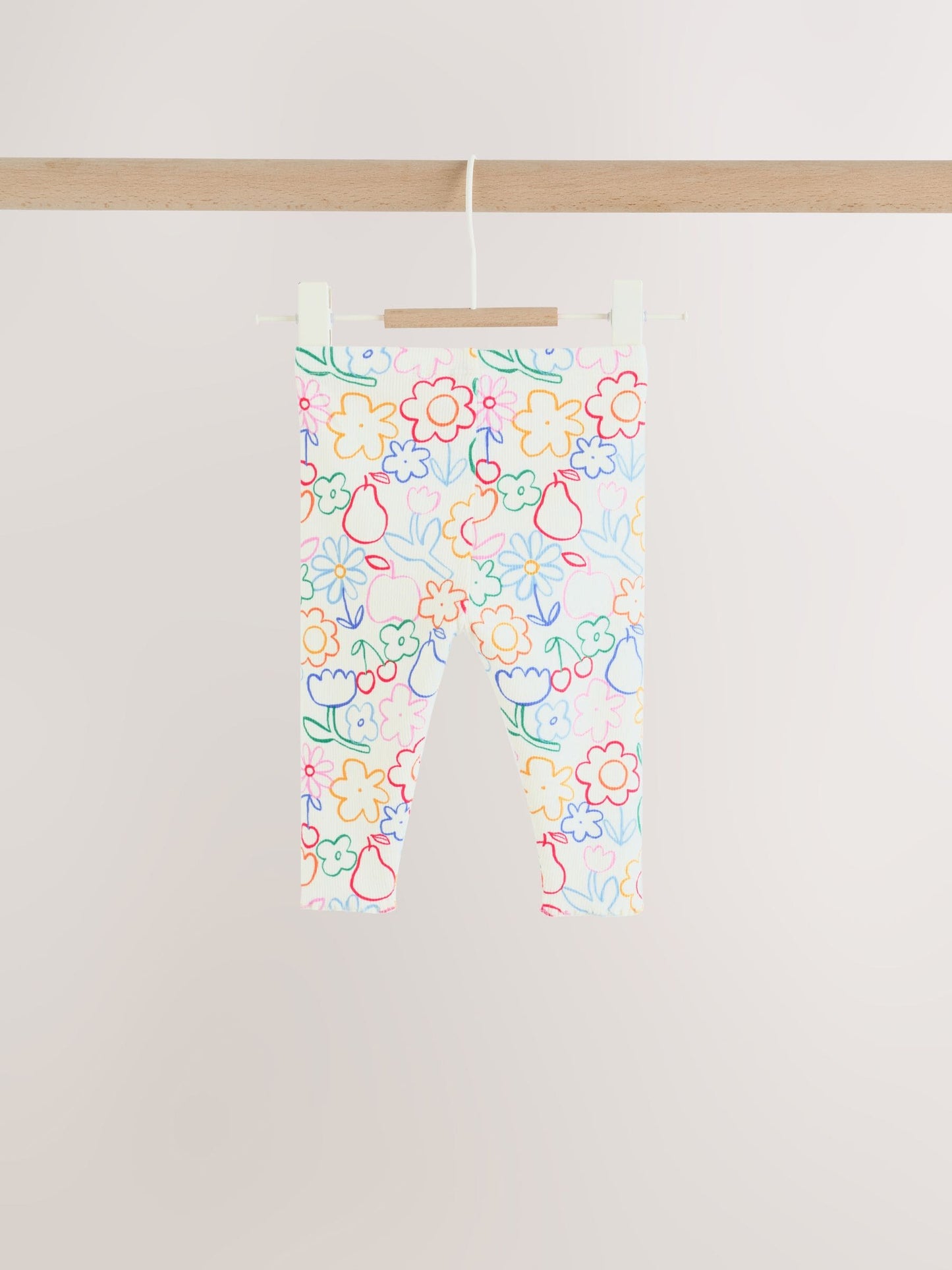Dsiney Kidz - White Floral Printed Rib Top and Leggings Baby Set 2 Piece (0mths-2yrs) image 6