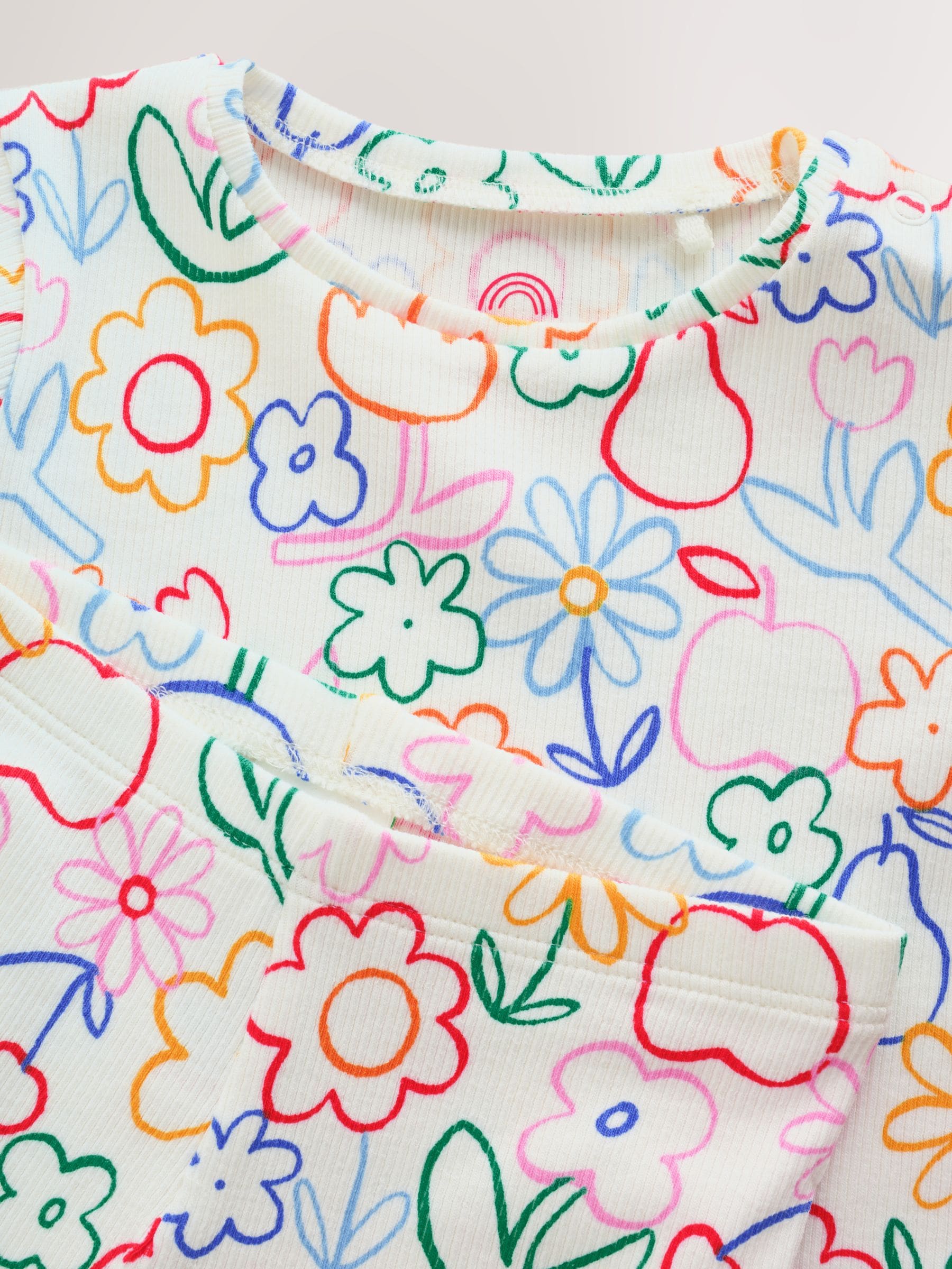 Dsiney Kidz - White Floral Printed Rib Top and Leggings Baby Set 2 Piece (0mths-2yrs) image 8