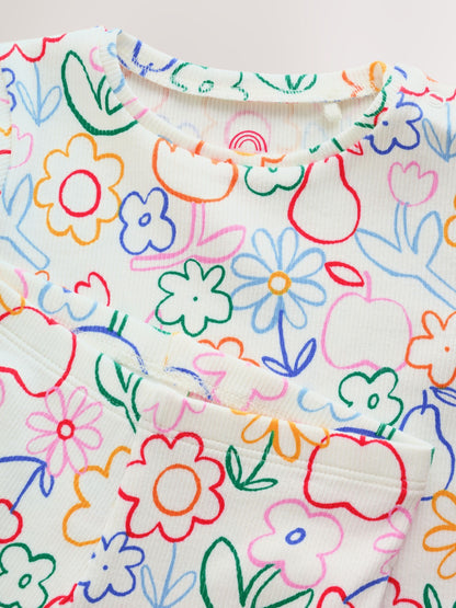 Dsiney Kidz - White Floral Printed Rib Top and Leggings Baby Set 2 Piece (0mths-2yrs) image 8