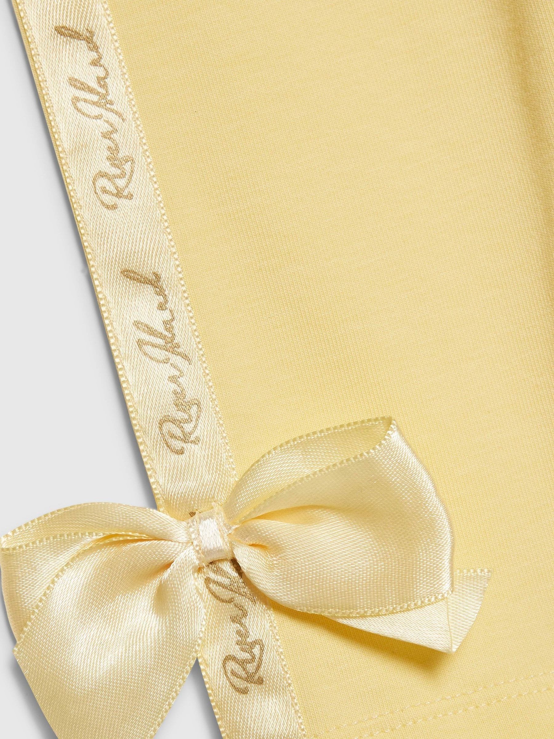 River Island Yellow Branded Bow T-Shirt & Legging Set image 4