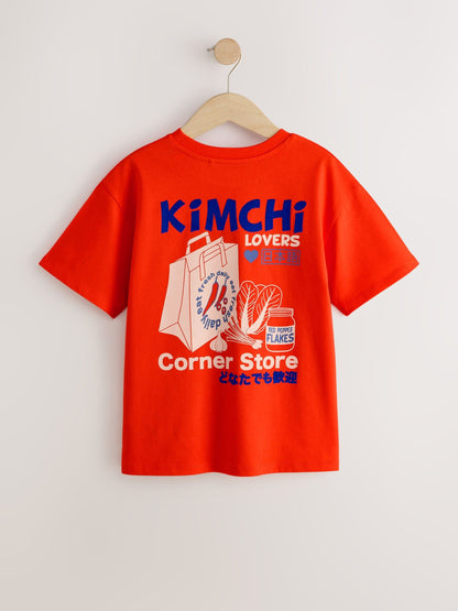 Dsiney Kidz - Red Kimchi Oversized Graphic T-Shirt (3-16yrs) image 5