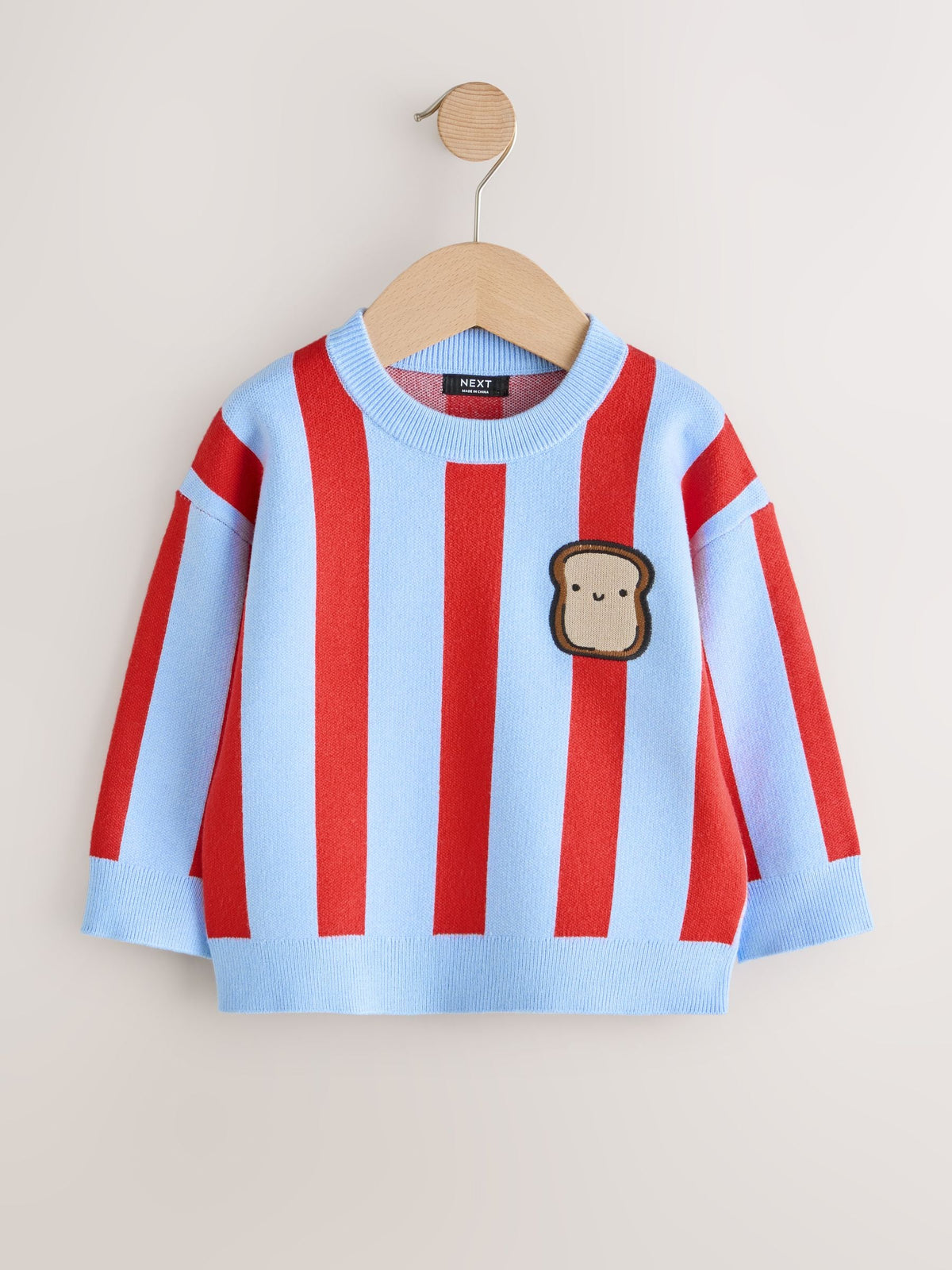 Red/Blue Toast Knitted Crew Neck Jumper (3mths-7yrs) - image 4