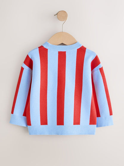 Red/Blue Toast Knitted Crew Neck Jumper (3mths-7yrs) - image 5