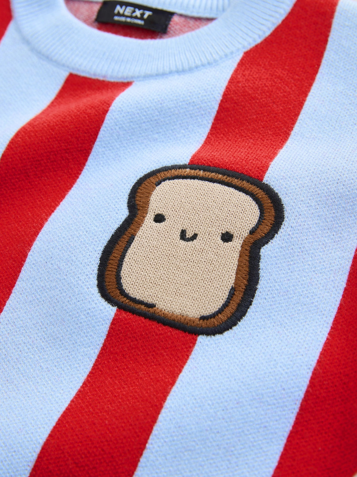Red/Blue Toast Knitted Crew Neck Jumper (3mths-7yrs) - image 7