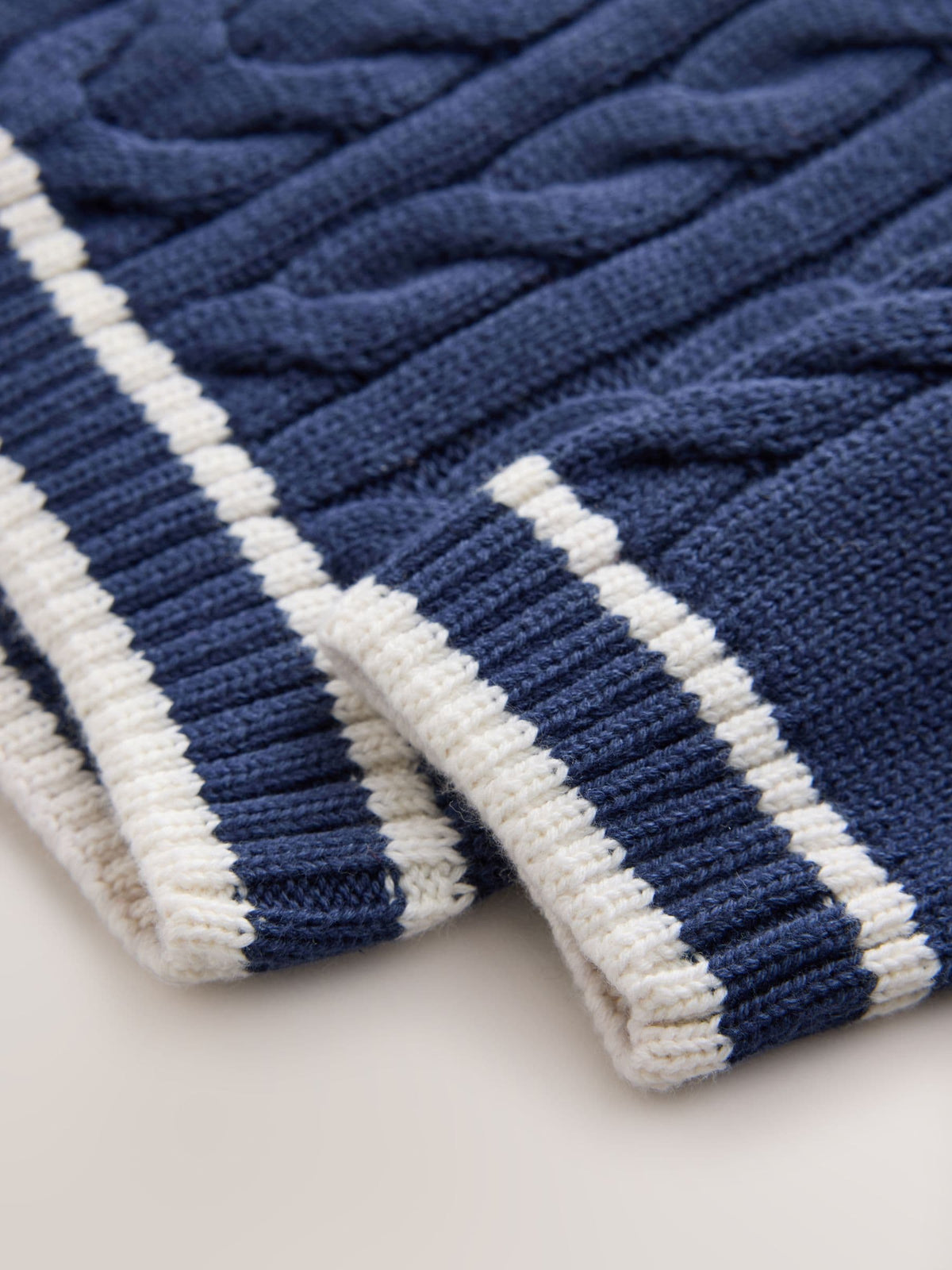 Dsiney Kidz - Navy Blue Cable Knit Varsity Jumper (3mths-7yrs) image 4