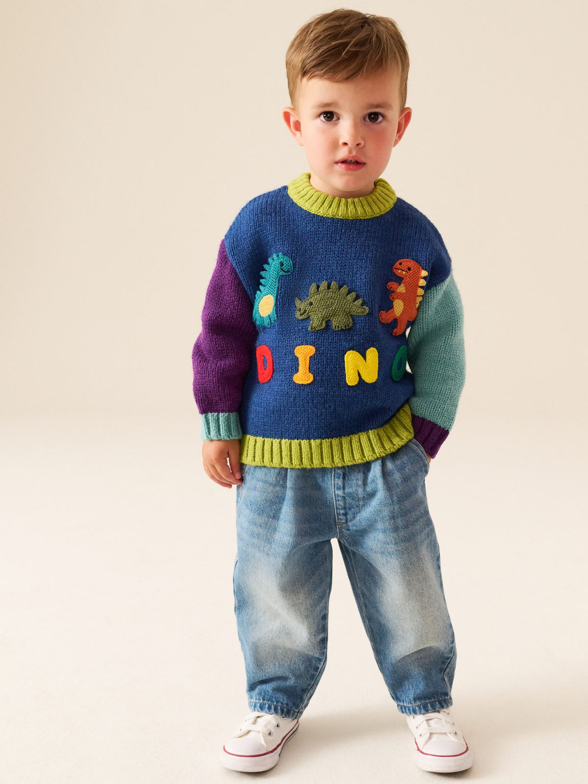 Green/Blue Character Knitted Crew Neck Jumper (3mths-7yrs) - image 2