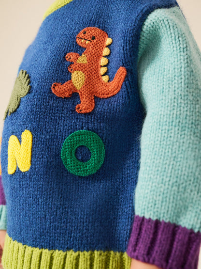 Green/Blue Character Knitted Crew Neck Jumper (3mths-7yrs) - image 5