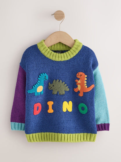 Green/Blue Character Knitted Crew Neck Jumper (3mths-7yrs) - image 6