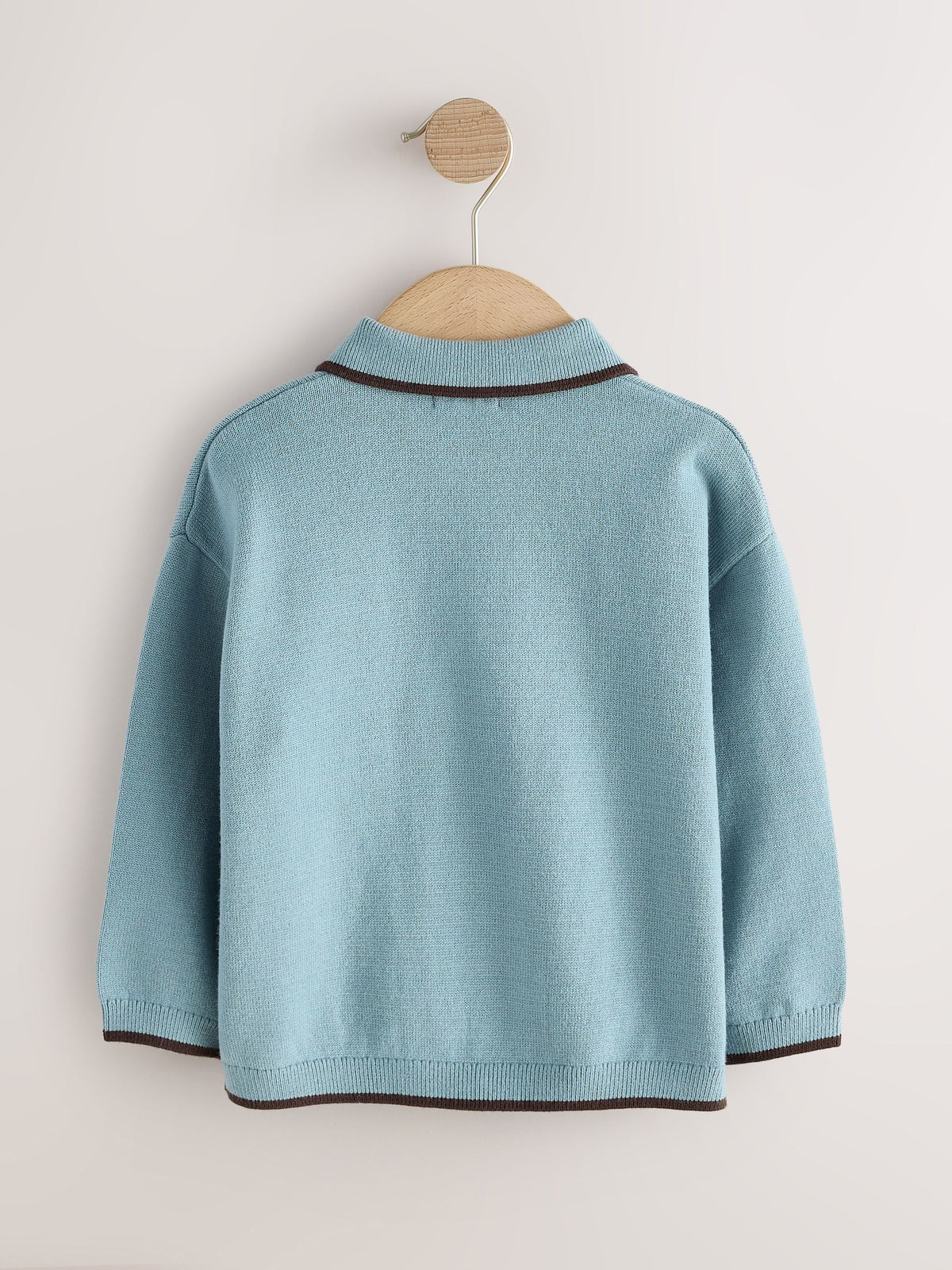 Dsiney Kidz - Blue Tipped Knitted Zip Neck Polo Shirt (3mths-7yrs) image 5