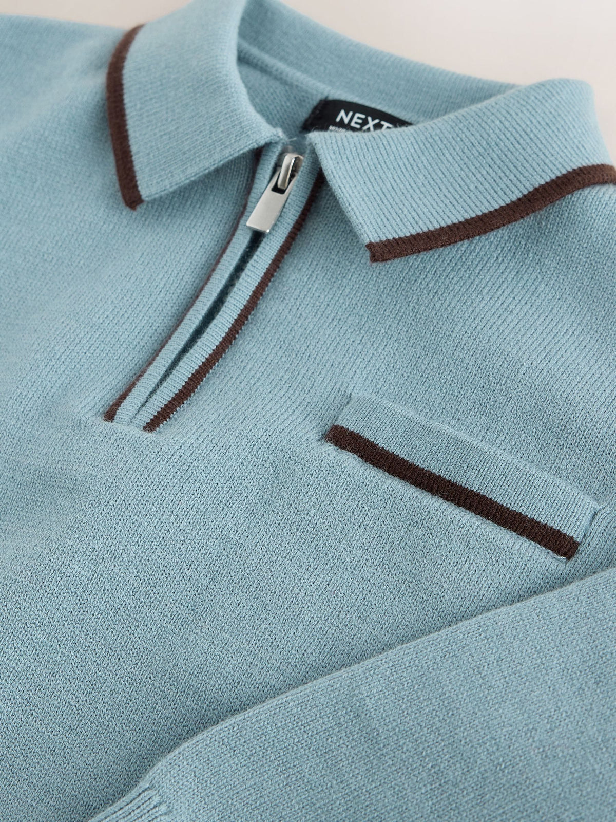 Dsiney Kidz - Blue Tipped Knitted Zip Neck Polo Shirt (3mths-7yrs) image 7