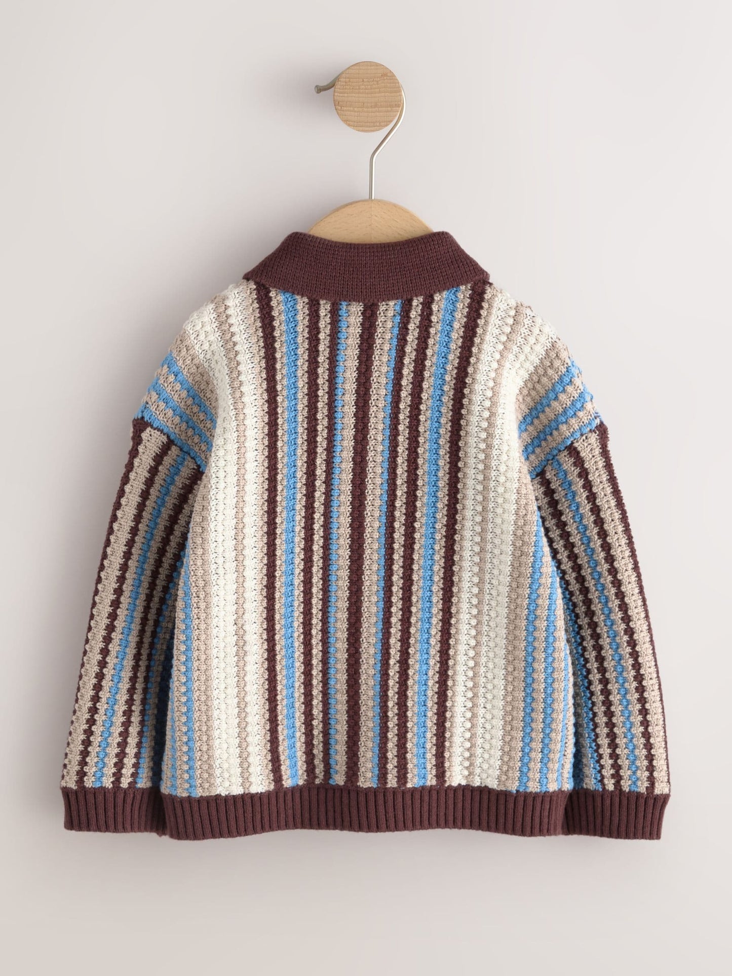 Dsiney Kidz - Blue/Brown Button Through Knitted Polo Shirt (3mths-7yrs) image 6