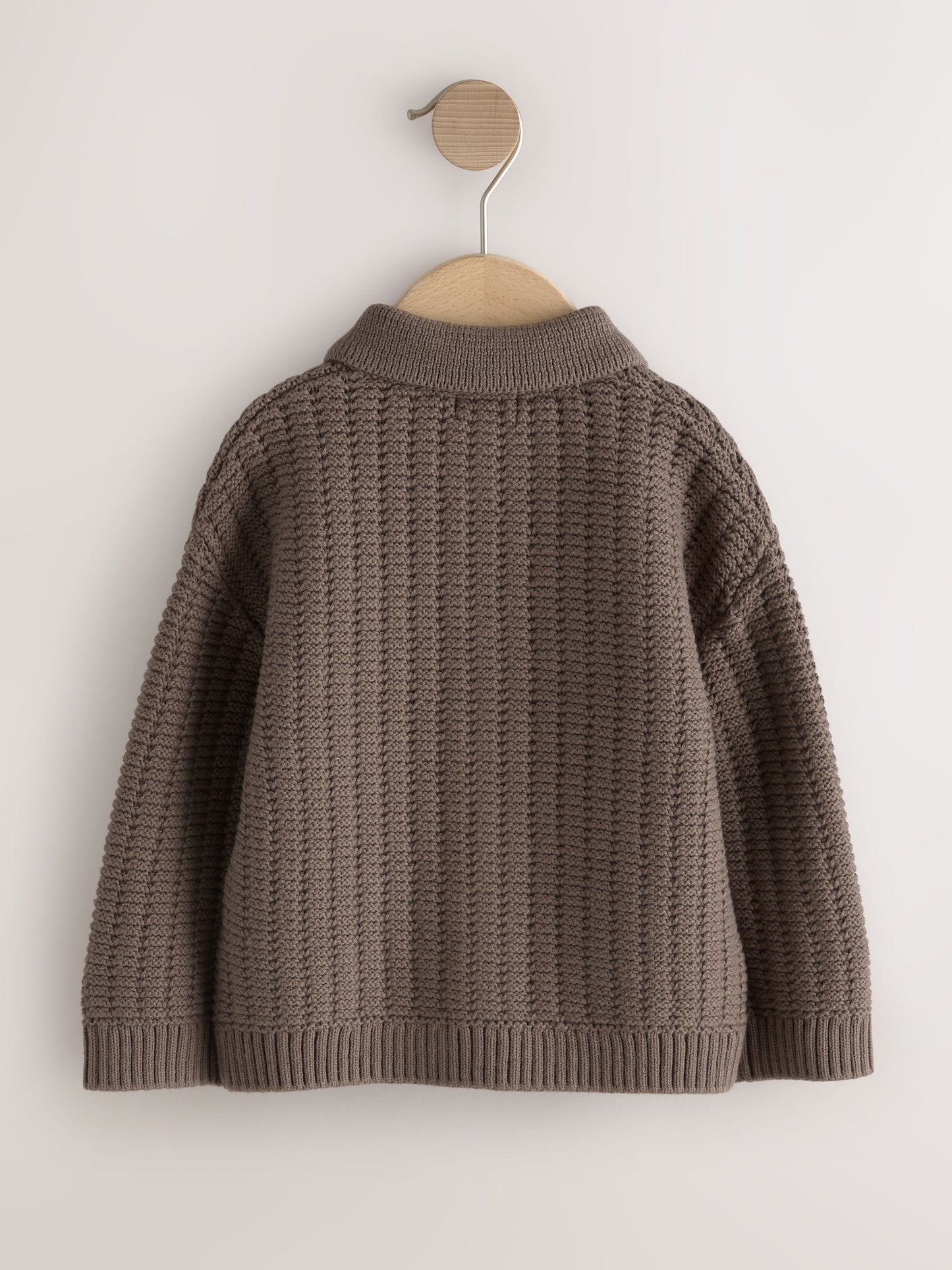 Dsiney Kidz - Mink Brown Button Through Knitted Polo Shirt (3mths-7yrs) image 2