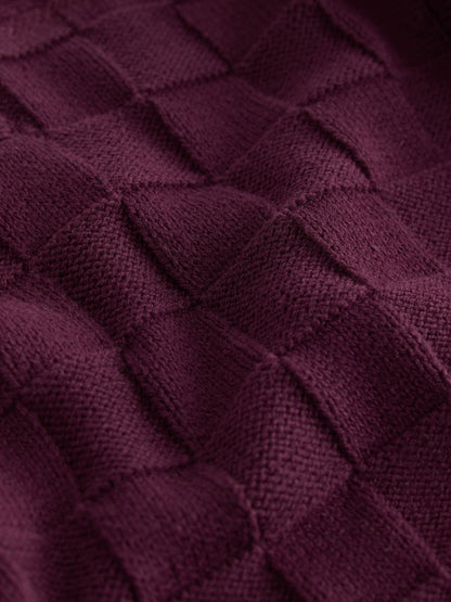 Dsiney Kidz - Plum Purple Textured Knitted Zip Neck Polo Shirt (3mths-7yrs) image 4