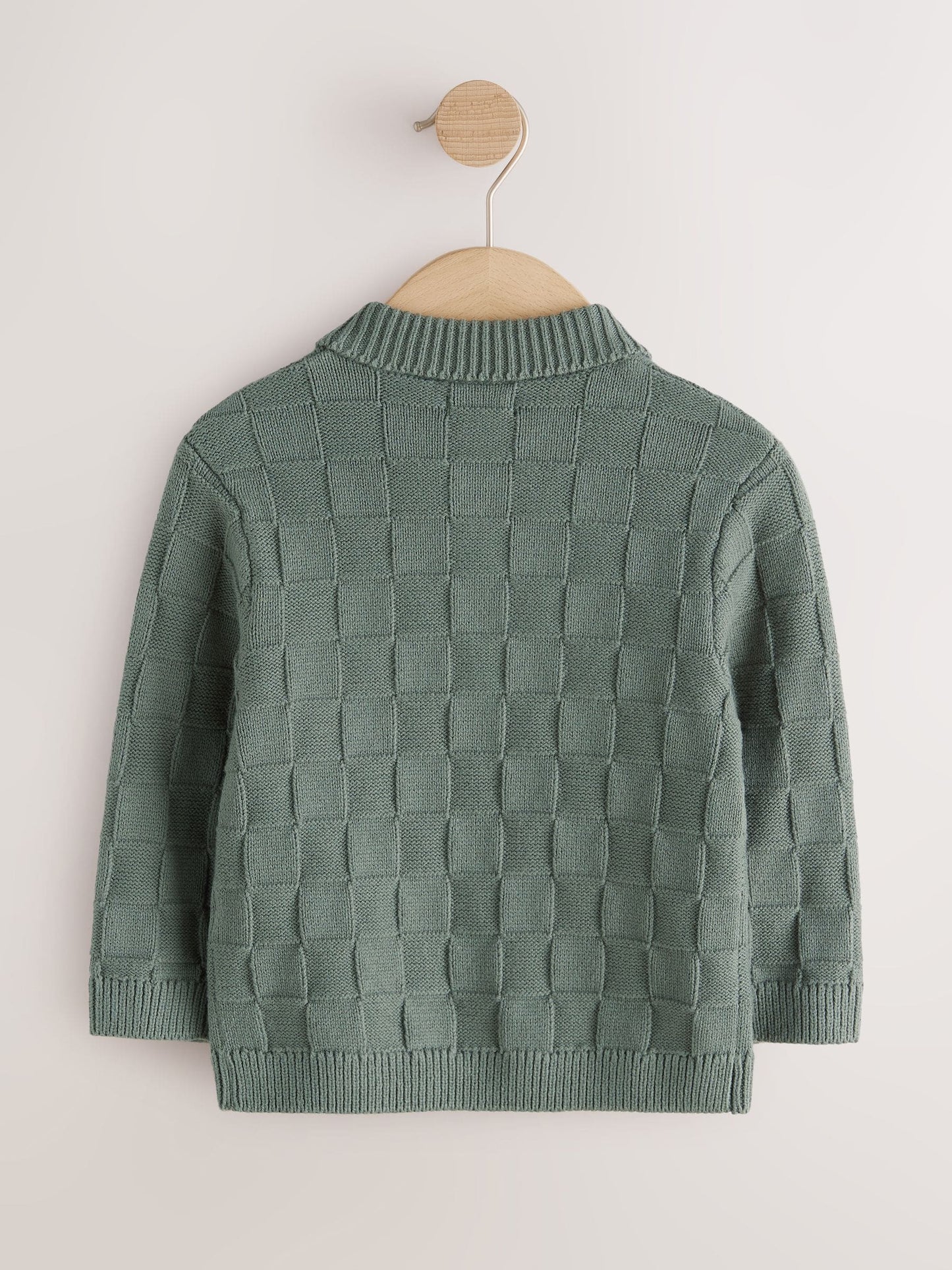 Dsiney Kidz - Green Textured Knitted Zip Neck Polo Shirt (3mths-7yrs) image 6