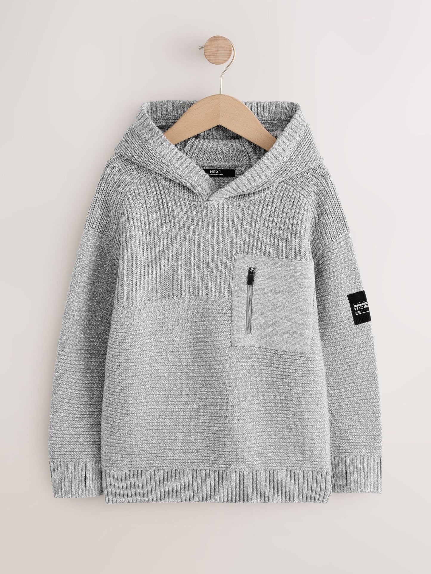 Dsiney Kidz - Grey Twist Utility Knitted Hoodie (3-16yrs) image 1