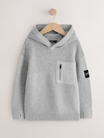 Dsiney Kidz - Grey Twist Utility Knitted Hoodie (3-16yrs) image 1