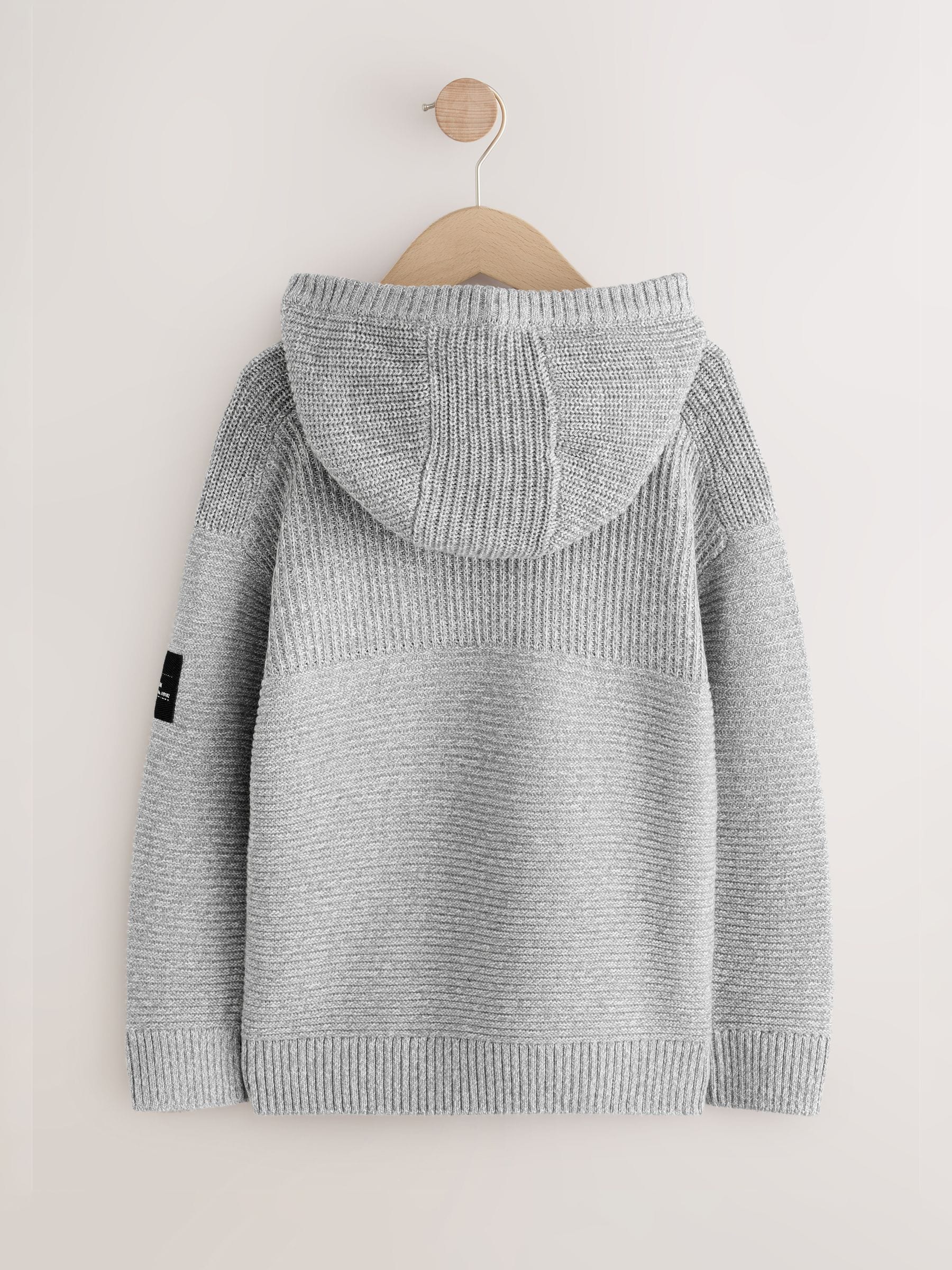 Dsiney Kidz - Grey Twist Utility Knitted Hoodie (3-16yrs) image 2