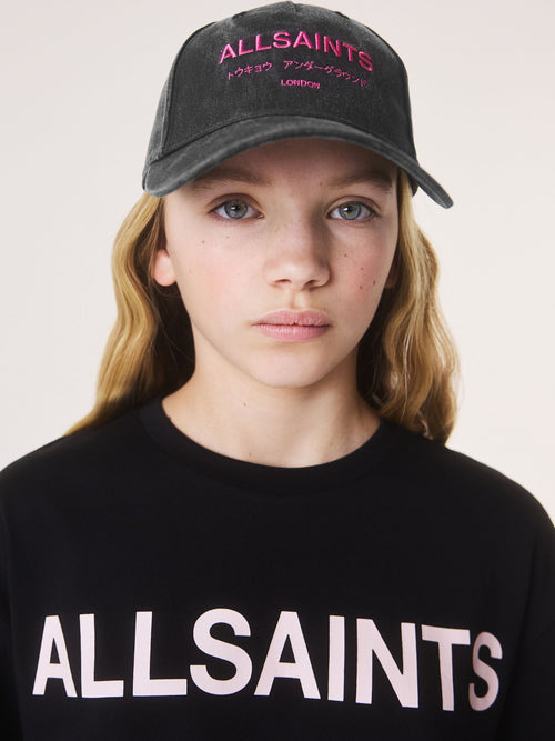 smALLSAINTS Black/Pink Logo Baseball Cap image 1