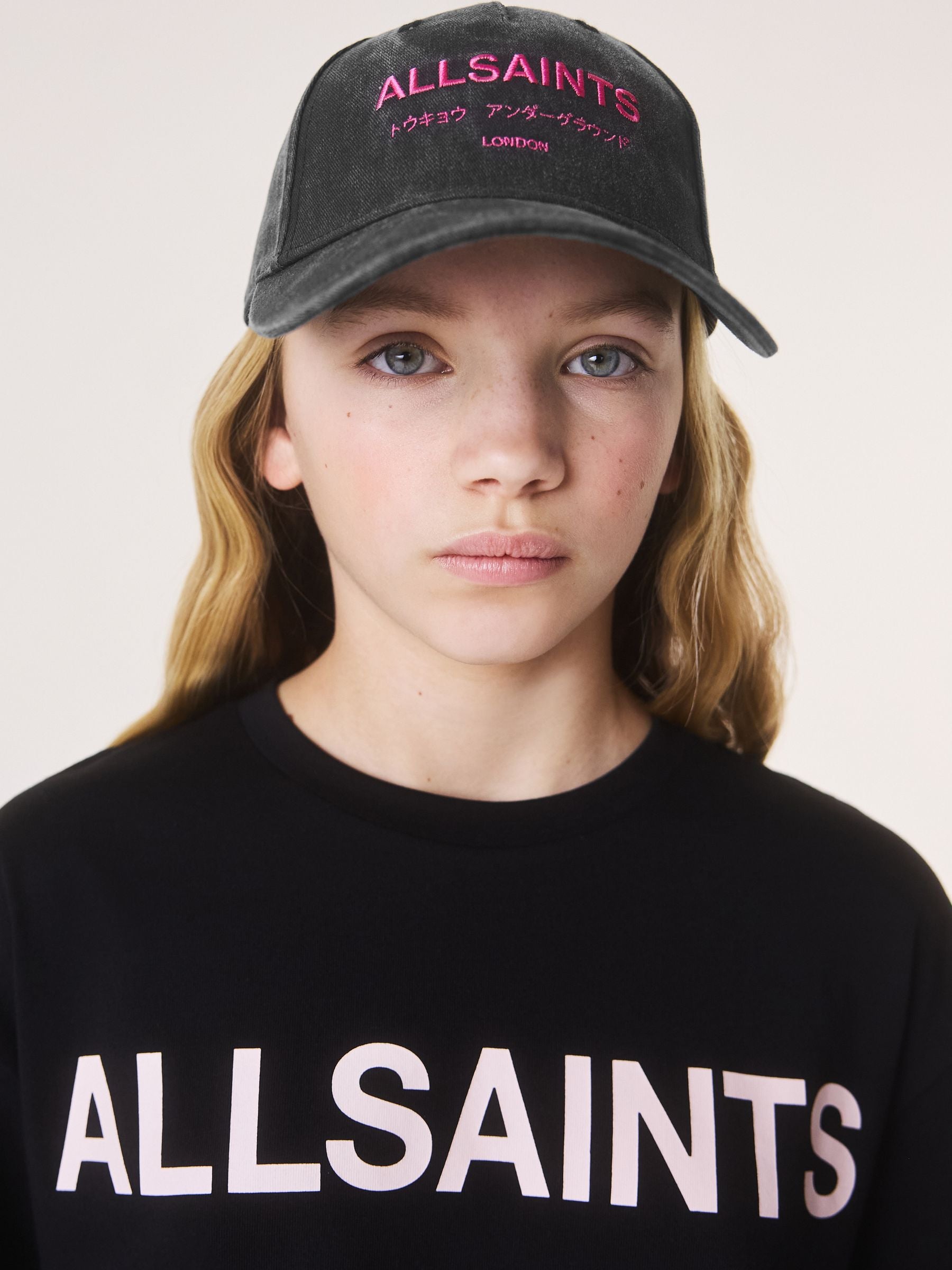 smALLSAINTS Black/Pink Logo Baseball Cap image 1