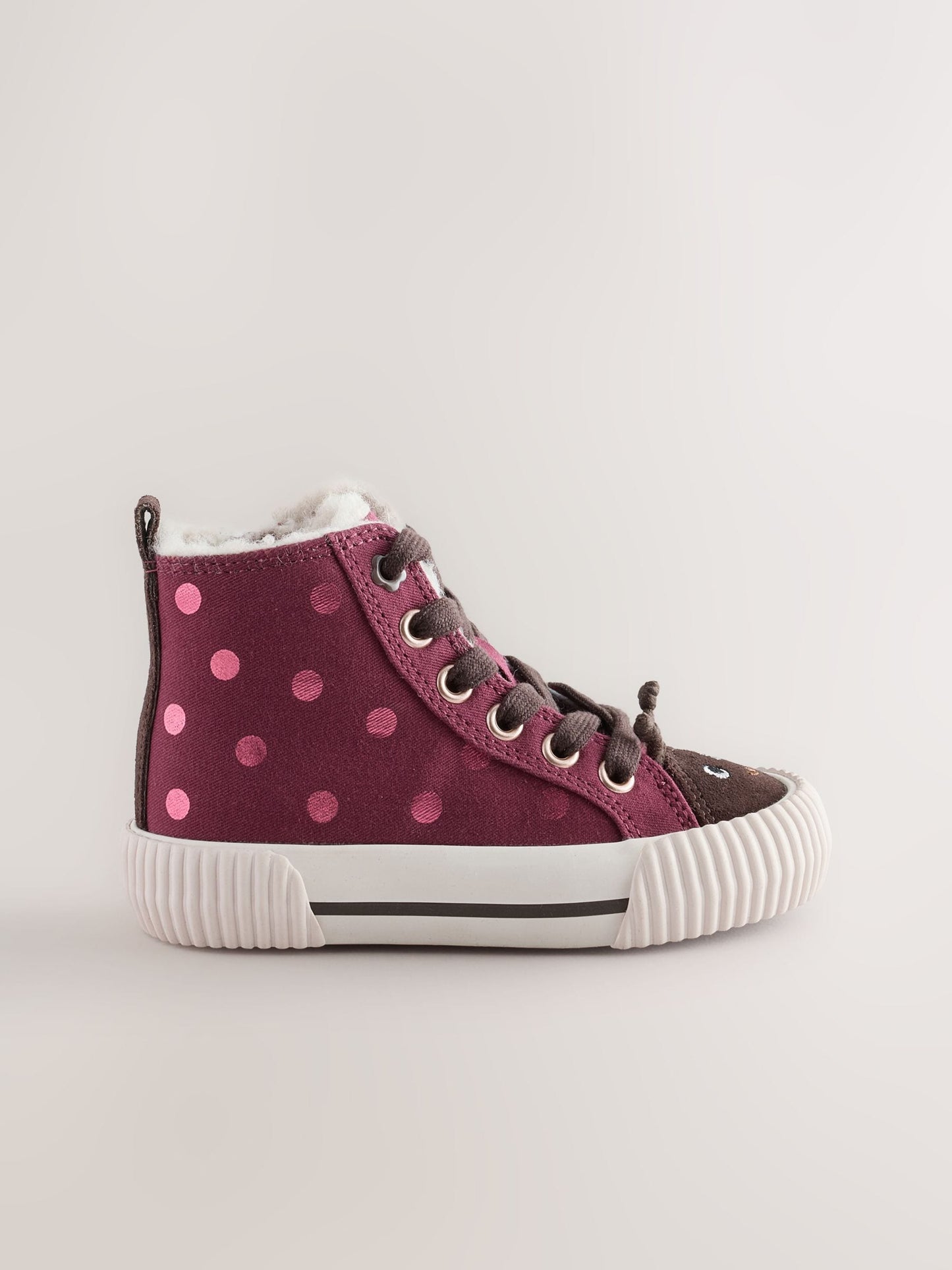 Burgundy Red Ladybird Standard Fit (F) High Top Trainers image 2