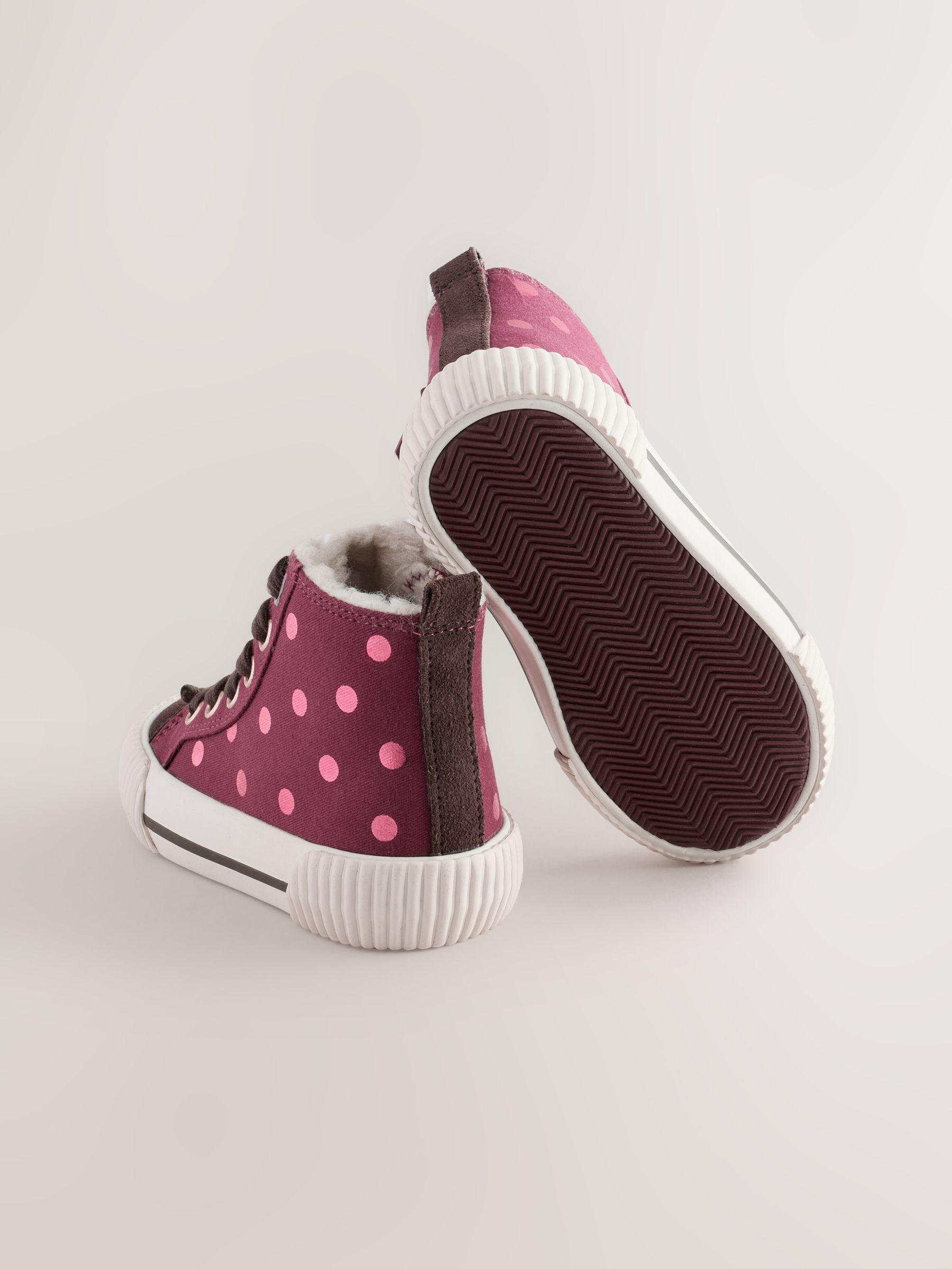Burgundy Red Ladybird Standard Fit (F) High Top Trainers image 3
