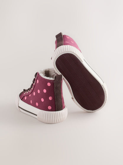 Burgundy Red Ladybird Standard Fit (F) High Top Trainers image 3