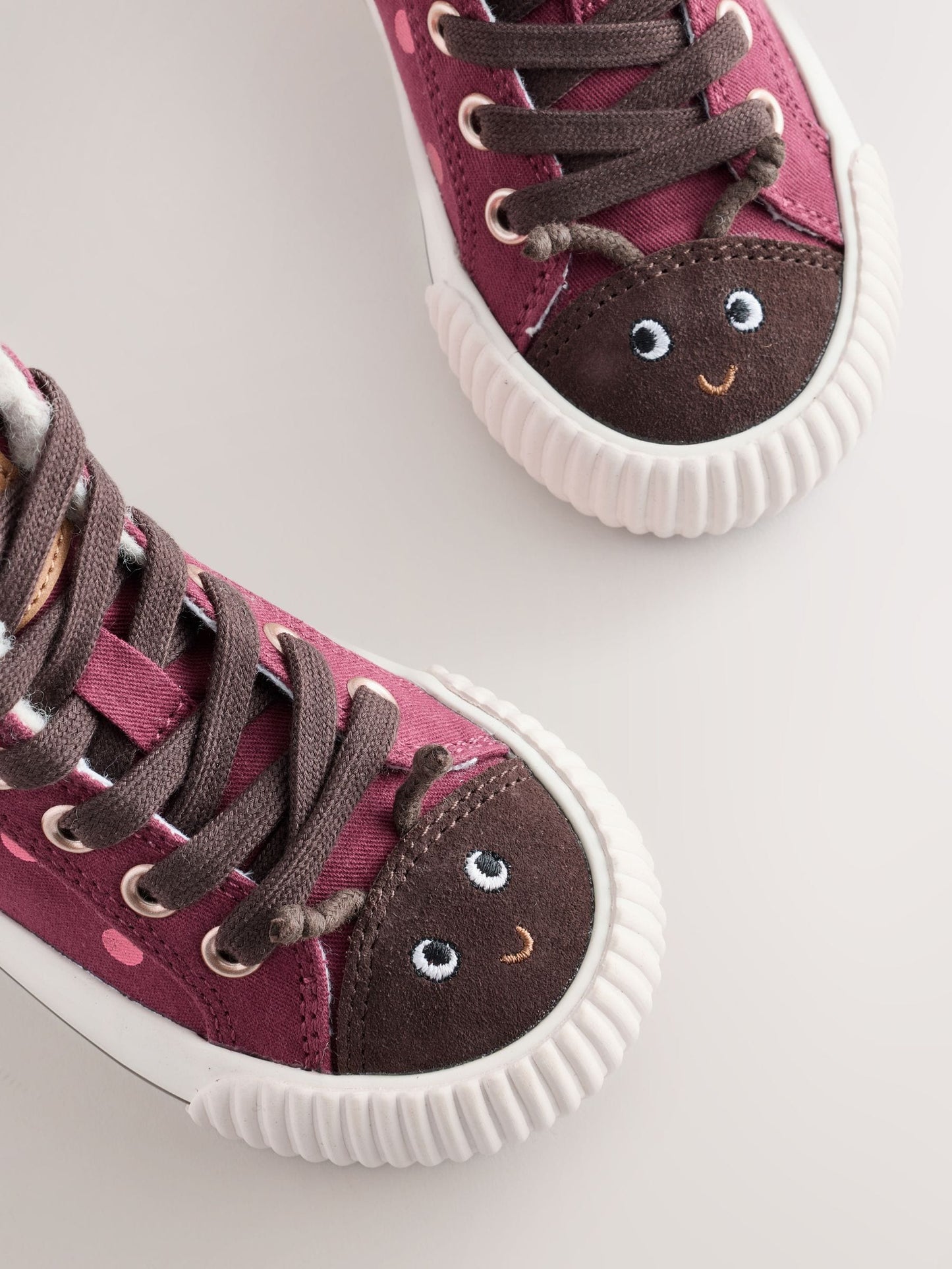 Burgundy Red Ladybird Standard Fit (F) High Top Trainers image 4