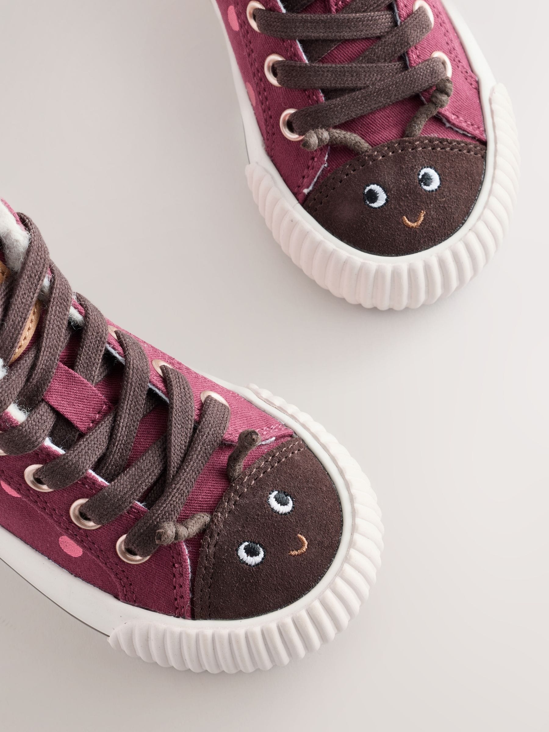 Burgundy Red Ladybird Standard Fit (F) High Top Trainers image 4