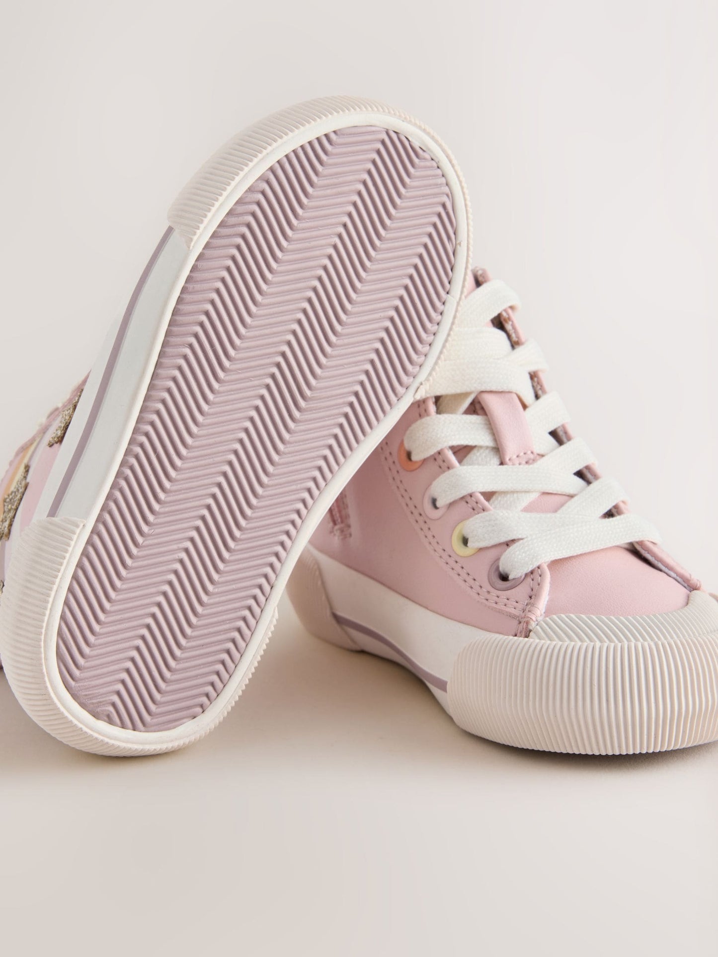 Pink Rainbow Standard Fit (F) High Top Trainers image 5