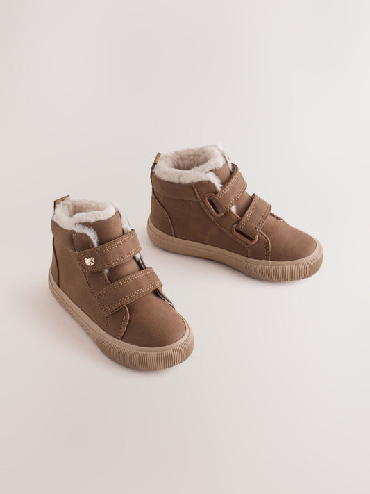 Dsiney Kidz - Chocolate Brown Standard Fit (F) Touch Fastening High Top Trainers image 1