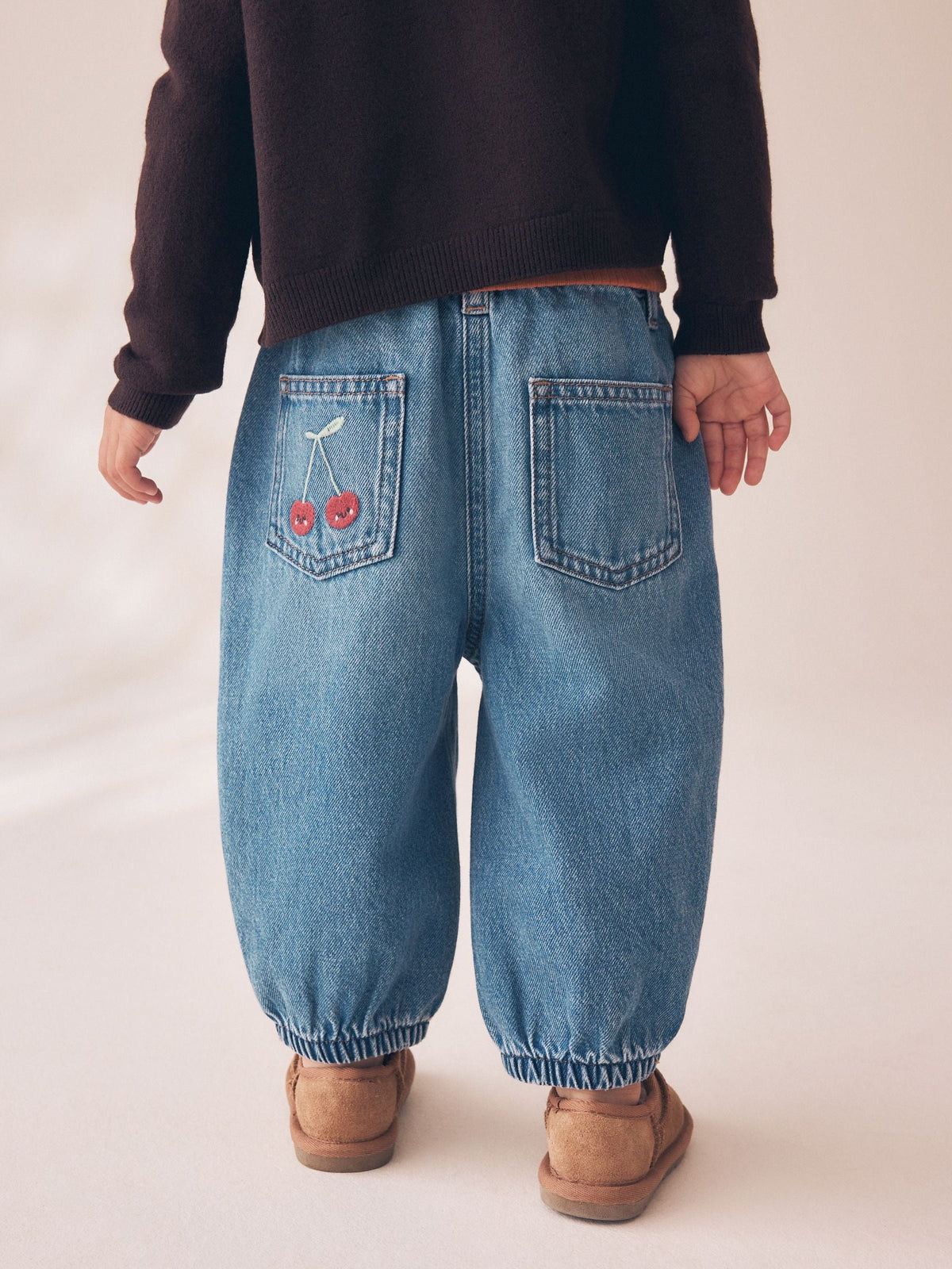 Dsiney Kidz - Mushroom/ Floral Embroidered Barrel Jeans (3mths-7yrs) image 3
