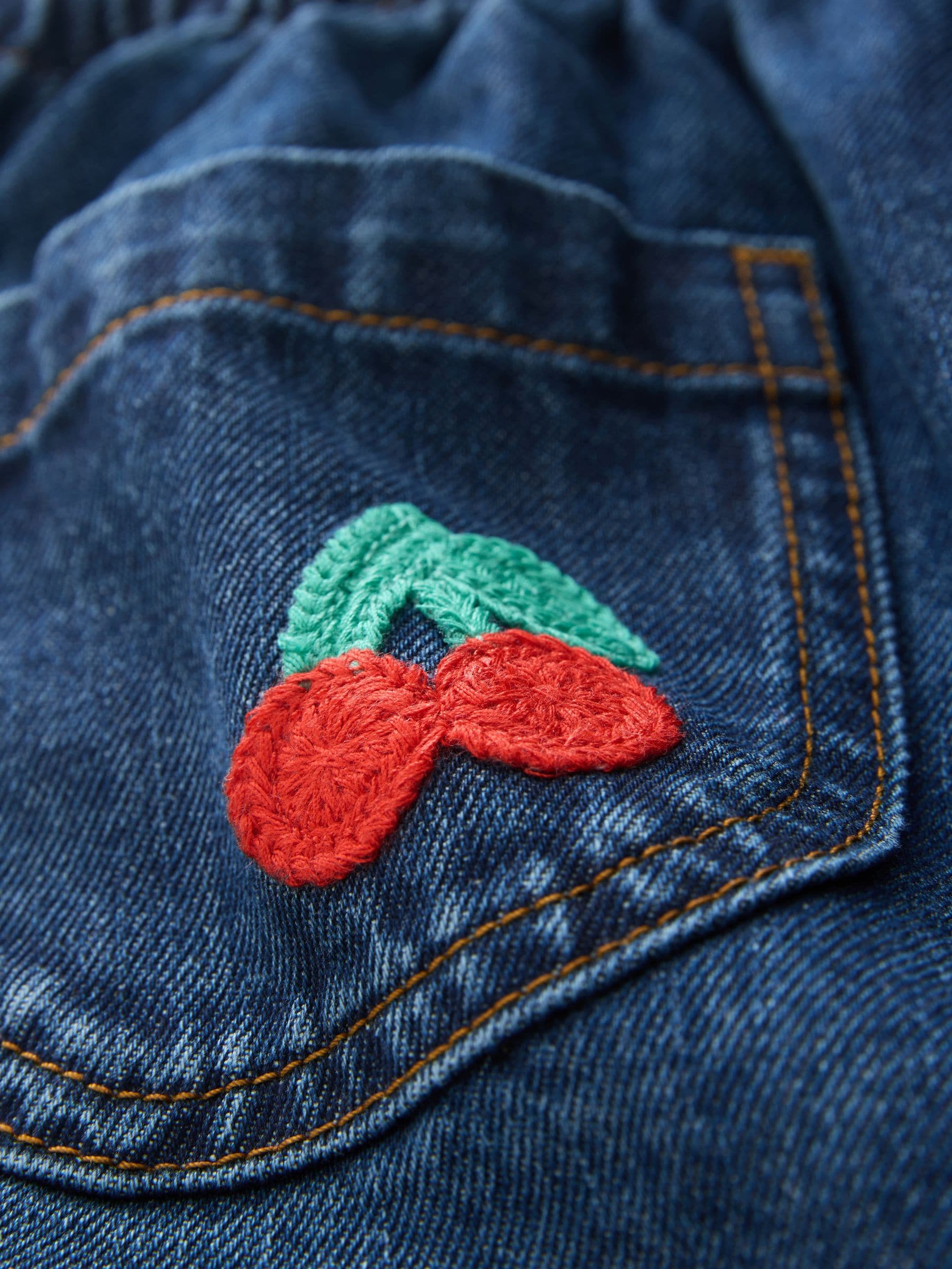 Dsiney Kidz - Rainbow Cherry Crochet Embroidered Barrel Jeans (3mths-7yrs) image 7