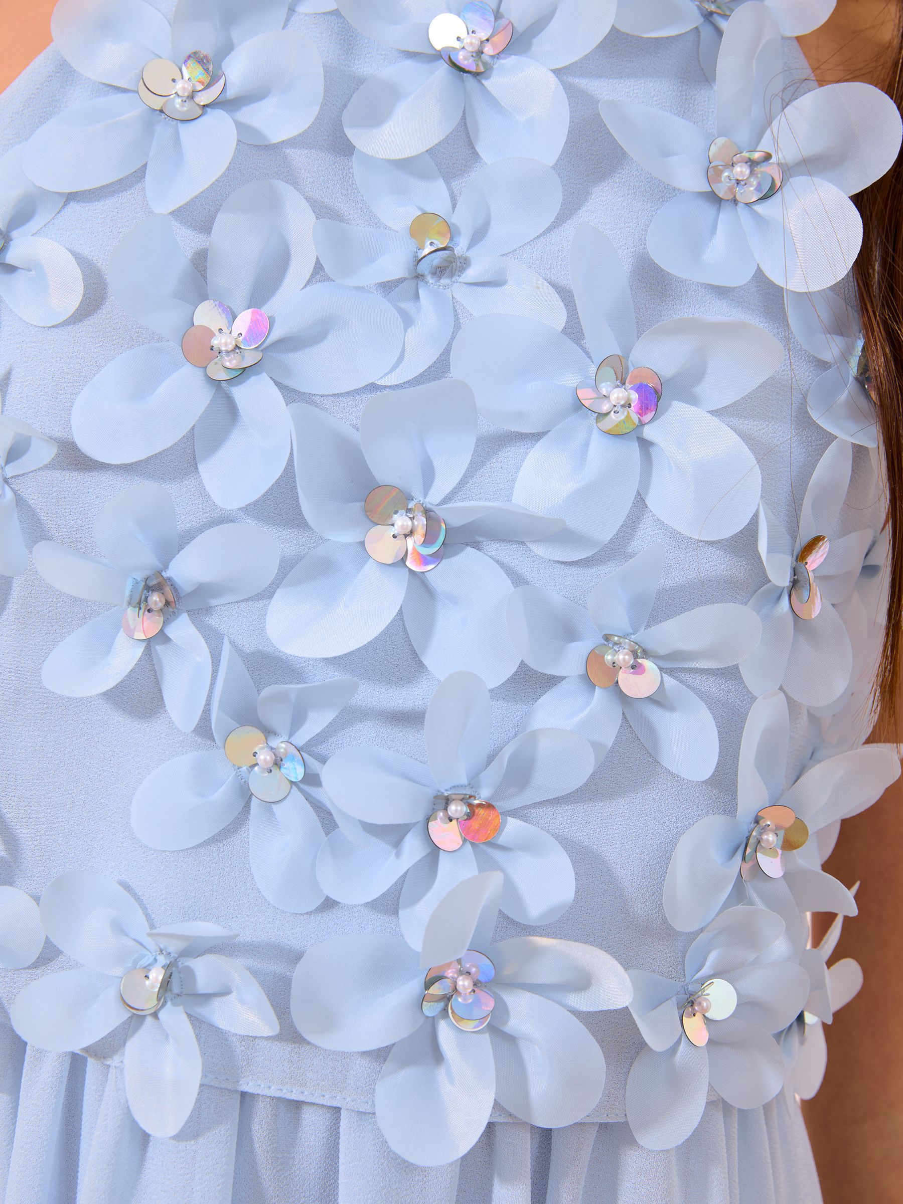 Lipsy Blue 3D Bodice Occasion Dress (7-16yrs) image 3