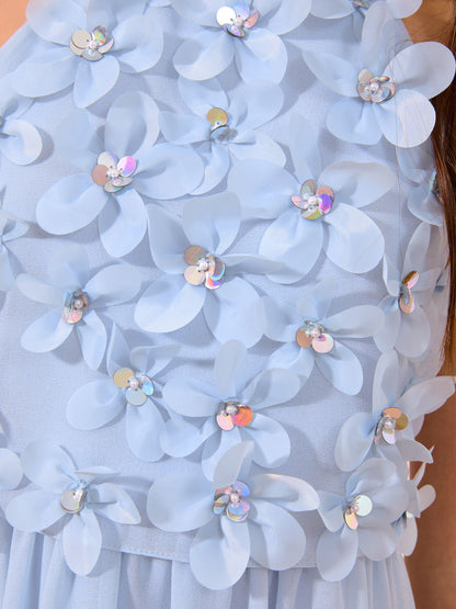 Lipsy Blue 3D Bodice Occasion Dress (7-16yrs) image 3