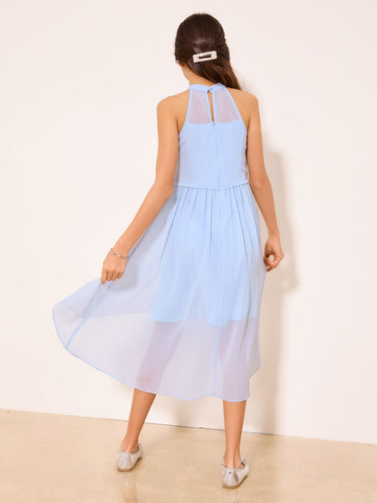 Lipsy Blue 3D Bodice Occasion Dress (7-16yrs) image 5