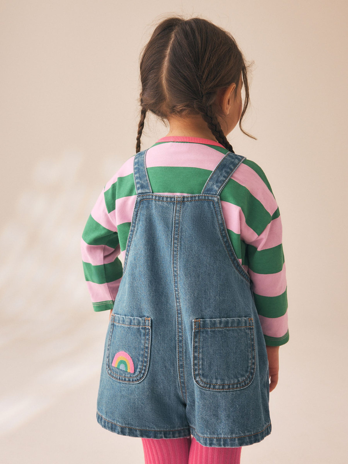 Dsiney Kidz - Denim Stripe T-Shirt Dungaree and Tights Set (3mths-7yrs) image 3