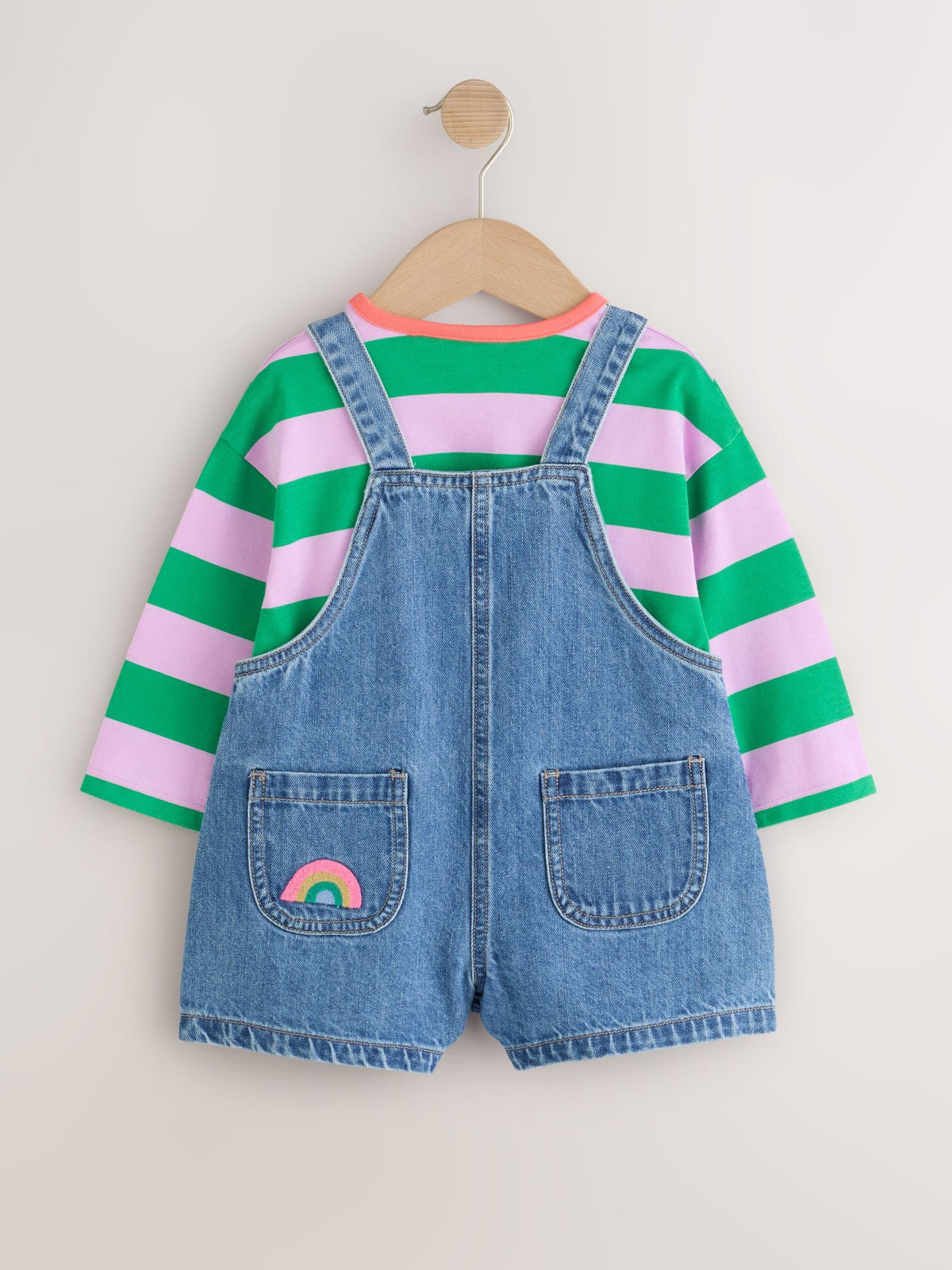 Dsiney Kidz - Denim Stripe T-Shirt Dungaree and Tights Set (3mths-7yrs) image 9