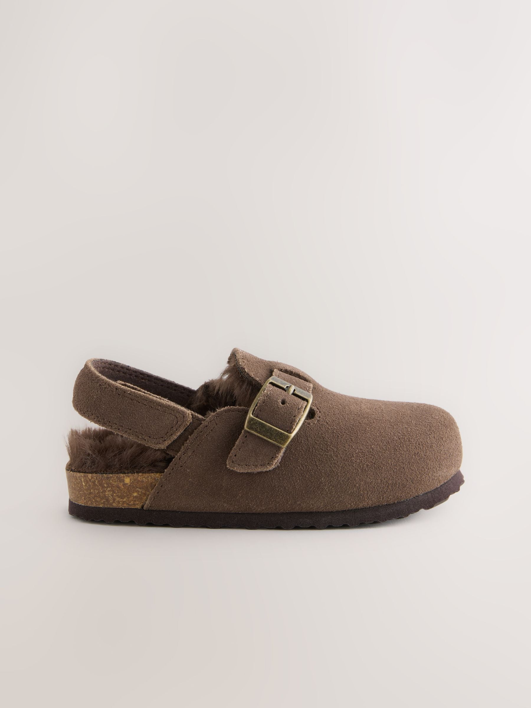 Chocolate Brown Standard Fit (F) Leather Clogs image 2