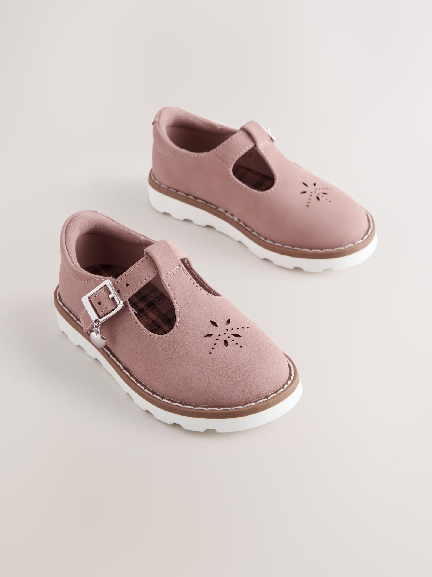 Pink Wide Fit (G) T-Bar Shoes image 1