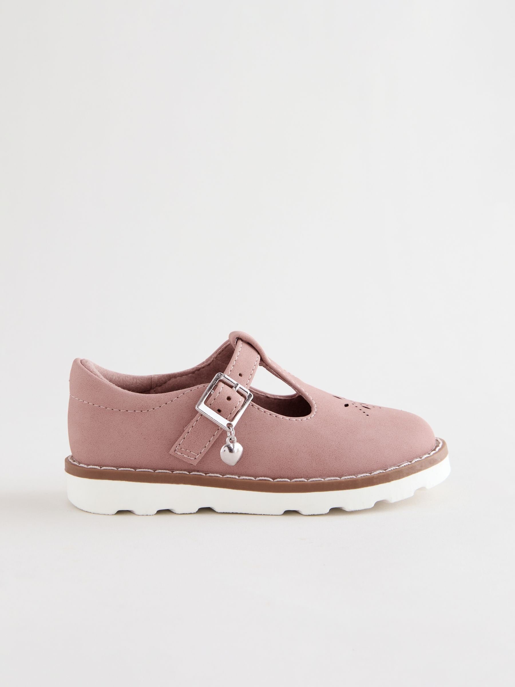 Pink Wide Fit (G) T-Bar Shoes image 2