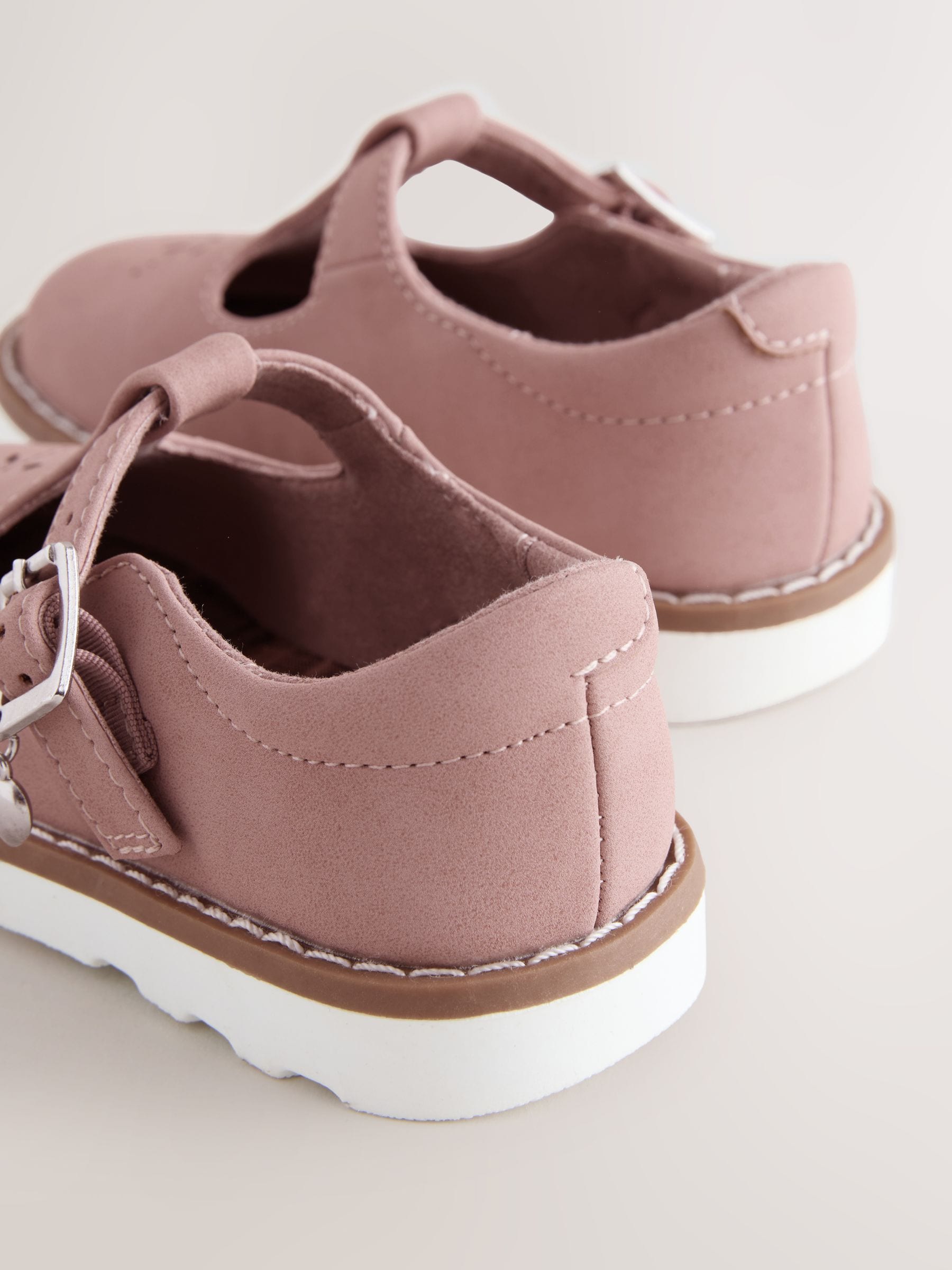 Pink Wide Fit (G) T-Bar Shoes image 3