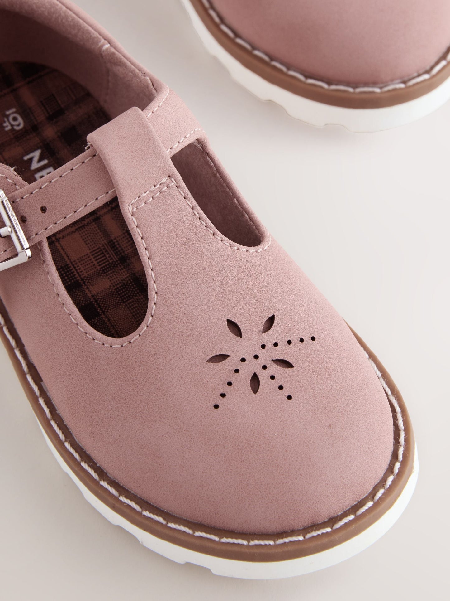 Pink Wide Fit (G) T-Bar Shoes image 4