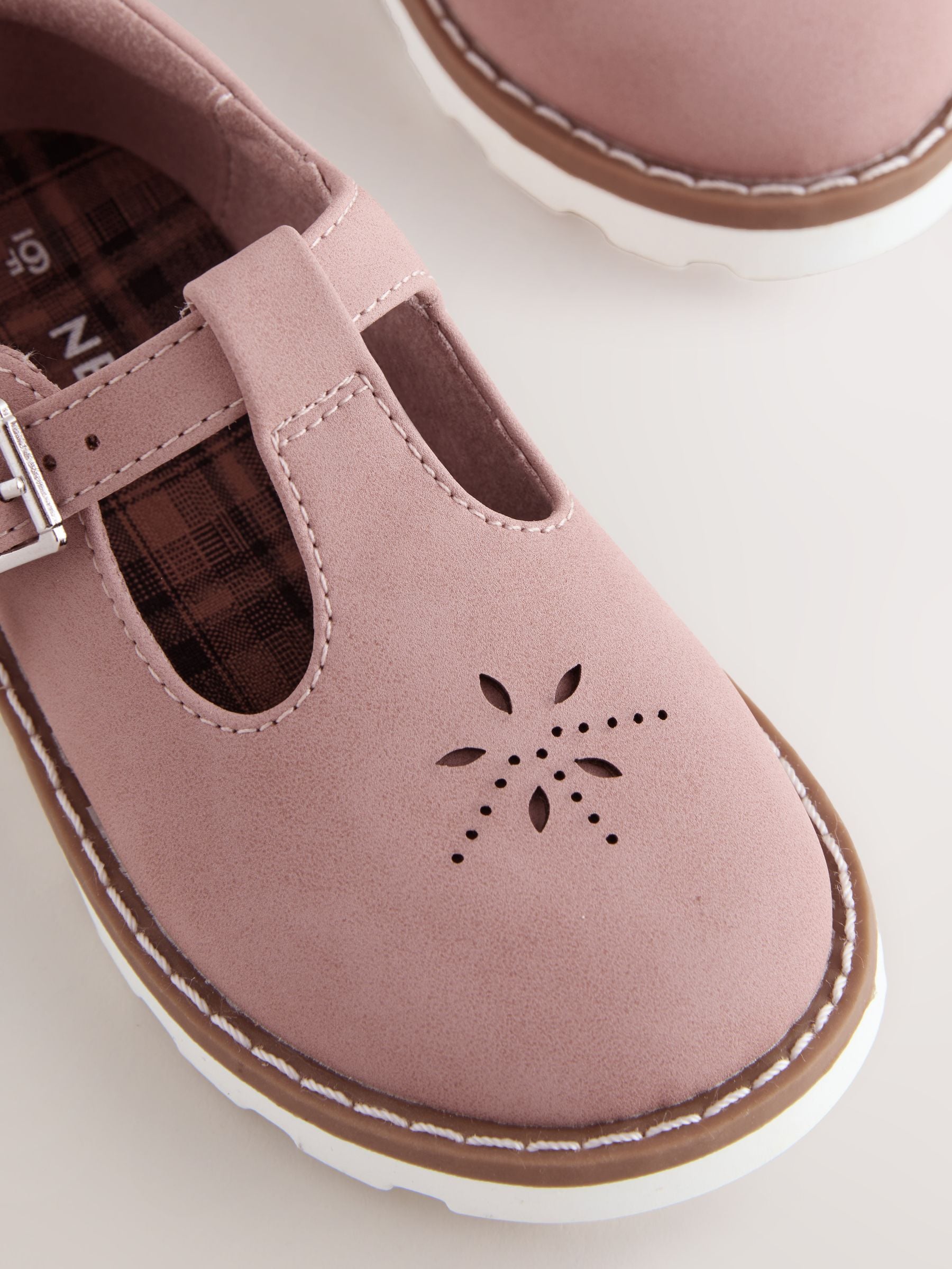 Pink Wide Fit (G) T-Bar Shoes image 4