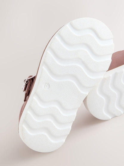 Pink Wide Fit (G) T-Bar Shoes image 5
