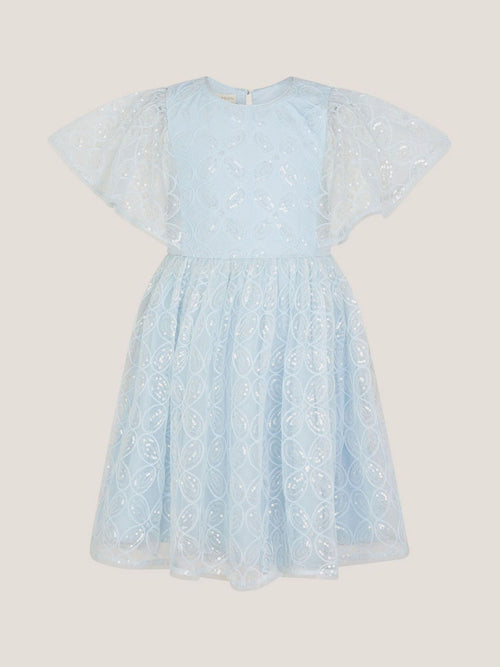 Monsoon Blue Ahanna Flutter Sleeve Sequin Party Dress image 1