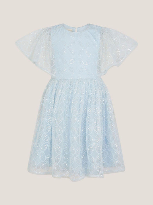 Monsoon Blue Ahanna Flutter Sleeve Sequin Party Dress image 1