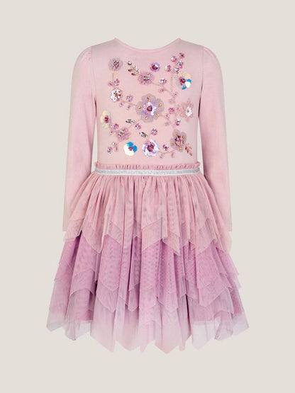 Monsoon Purple Floral Sequin Embellished Disco Dress image 2