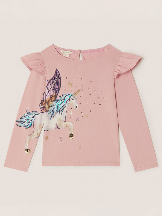 Monsoon Purple Unicorn Embellished Long Sleeve Top image 2