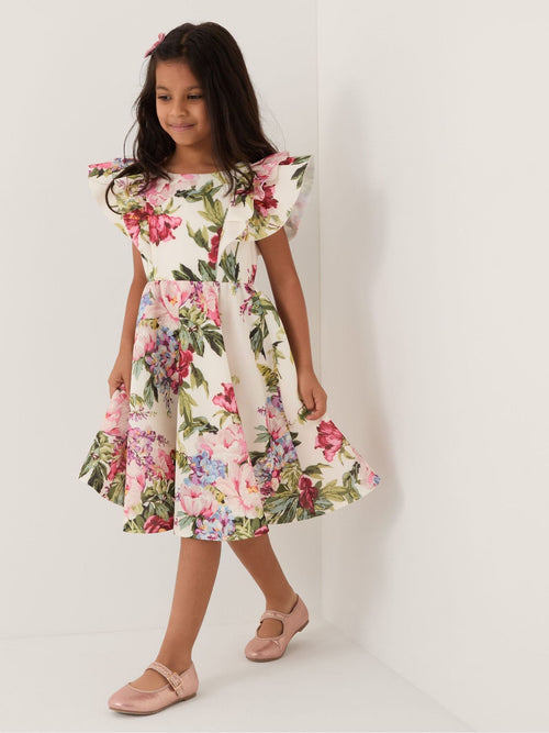 Monsoon Natural Floral Frill Party Dress image 1