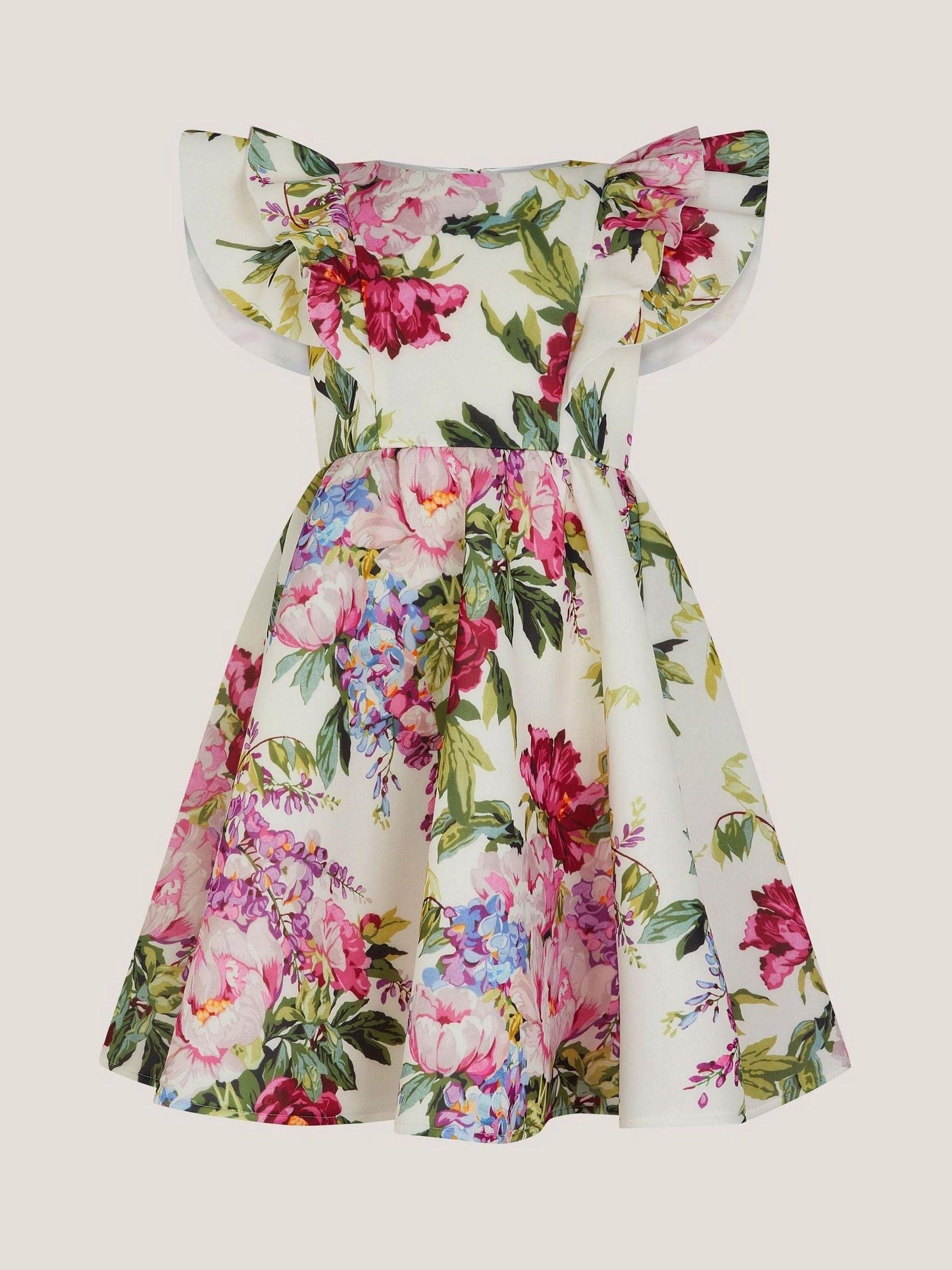 Monsoon Natural Floral Frill Party Dress image 2
